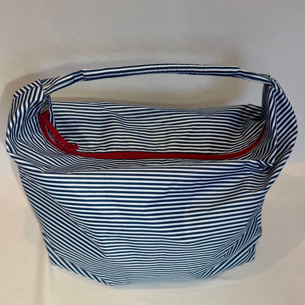 Lancome Navy and White Striped Tote